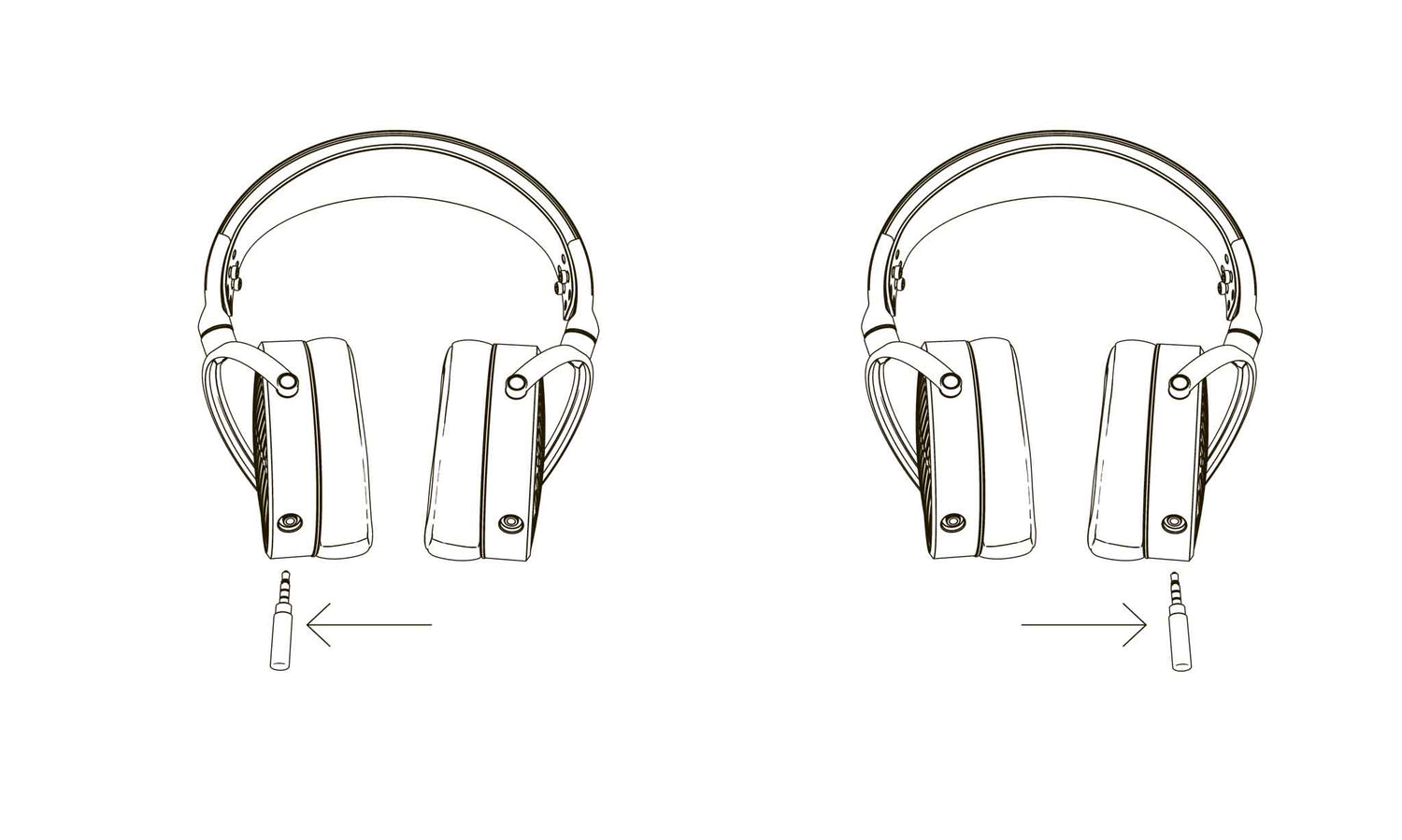 Casque audio Audeze MM-100 - Connexion du câble à droite ou à gauche